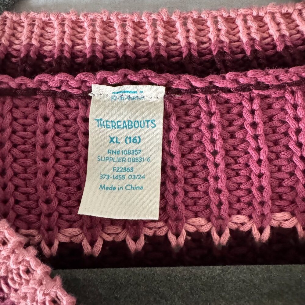 Thereabouts Girls Crew Neck Long Sleeve Pullover Sweater Sz XL - Picture 6 of 8